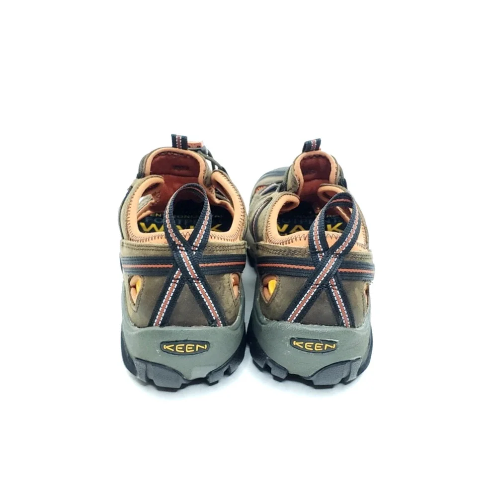 KEEN Arroyo II Mens Hiking Sandals Brown Black Orange Leather Size 11.5